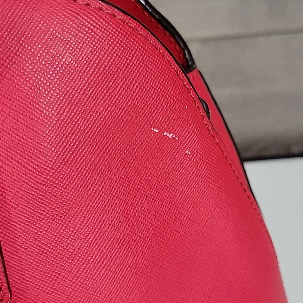 Tory Burch Fuchsia Saffiano Leather Dome Satchel Handbag